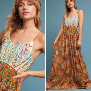 EUC Anthropologie Raga Parkland Maxi Dress Size S
